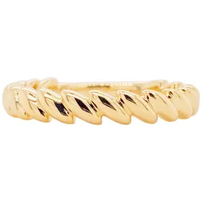 Golf Leaf Ring, 14 Karat Gold Twisted Leaf Band