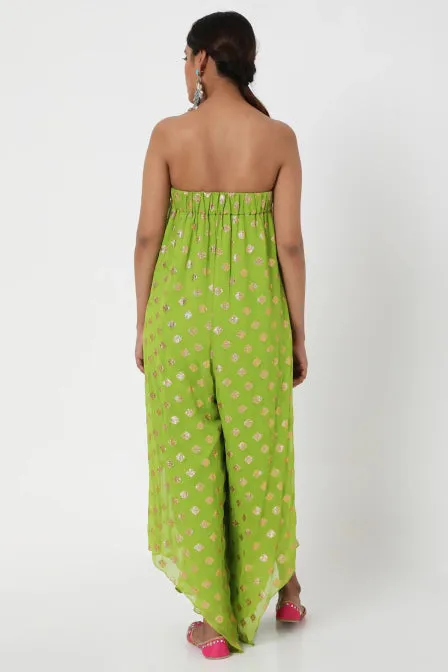 Green Embroidered Jumpsuit