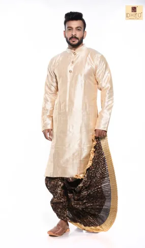 Grooms of Burdwan-Dheu Designer Dhoti(Optional)Kurta Set