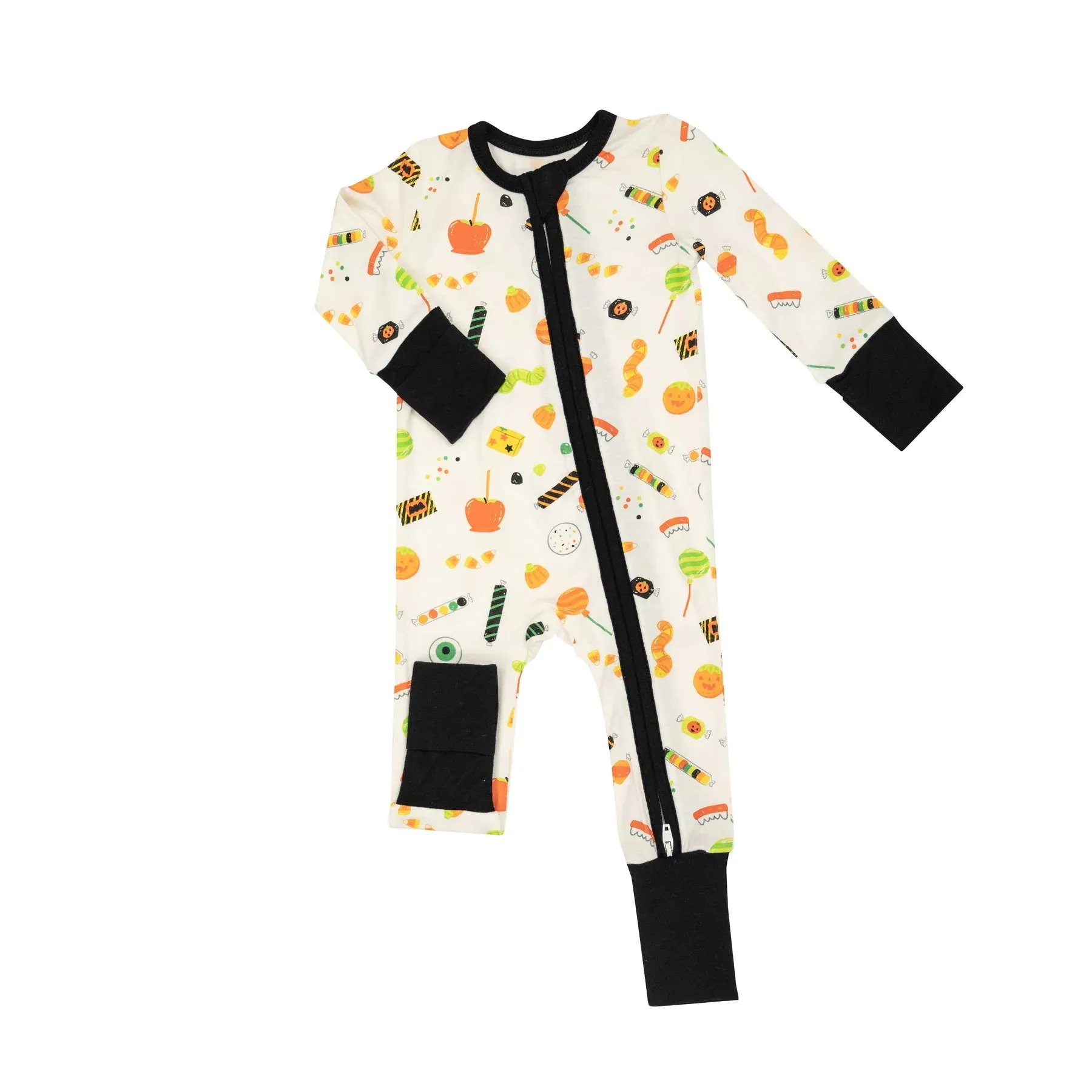 Halloween Candies 2 Way Zipper Romper Ivory Multi