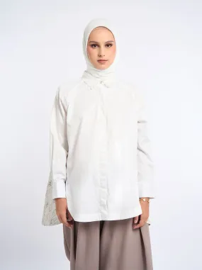 ISKA EMBROIDERY COLLAR TOP WHITE