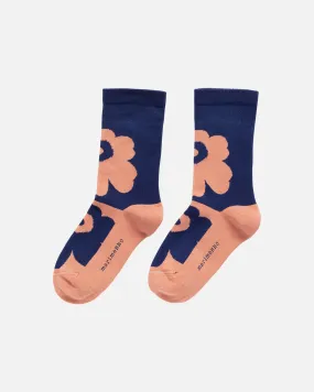 kioski pirtti unikko socks - blush and blue