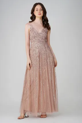 Legacy Embellished Maxi Dress in Mink