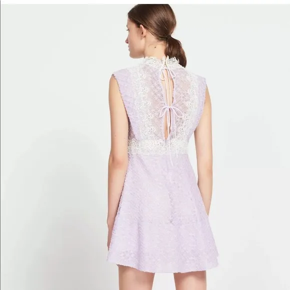 Lilac Peaches Lace Mini Dress