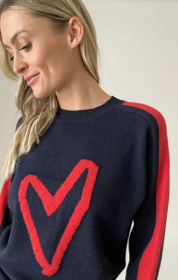 Lottie Striped Heart Sweater