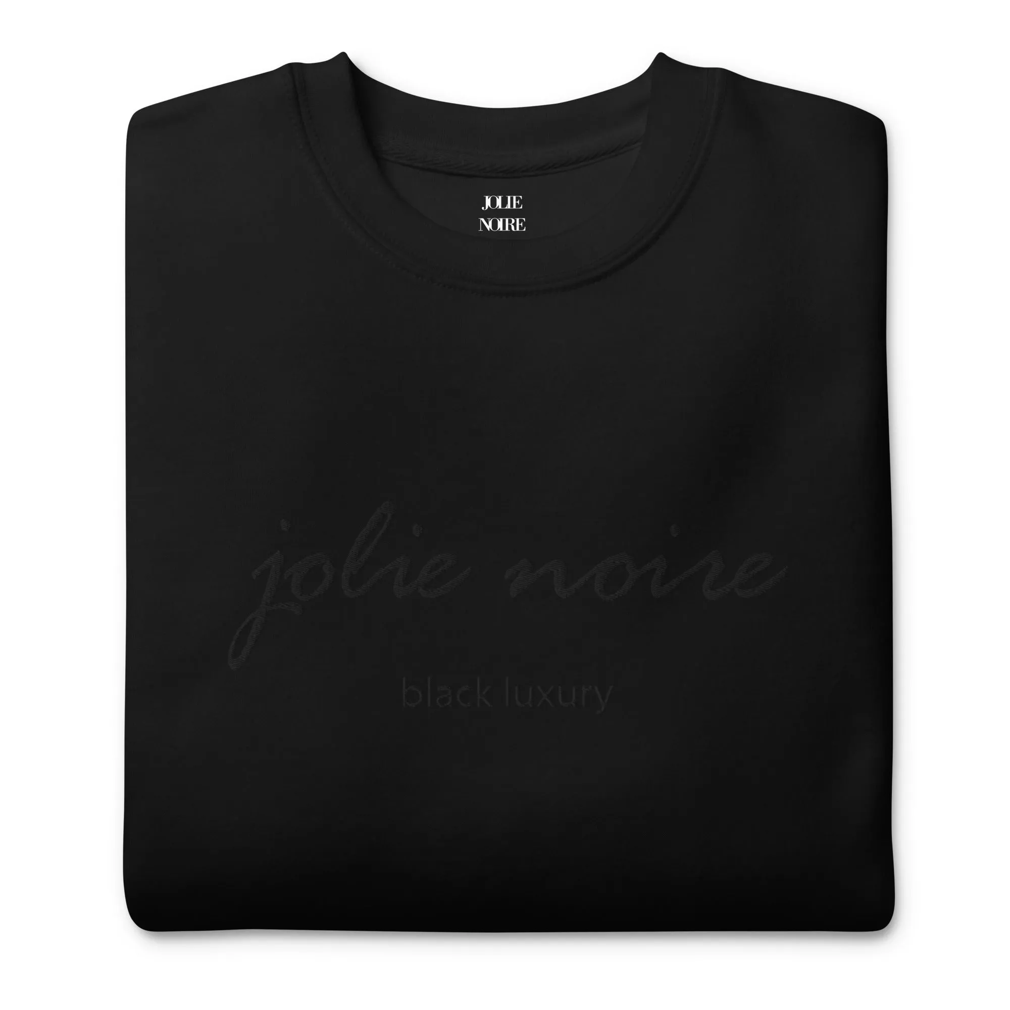 Luxe Embroidered Sweatshirt- Black