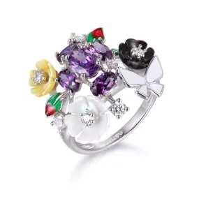 Mauve Full Bloom Ring