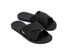 Melissa Sun City Walk AD Flat Black Slides For Women