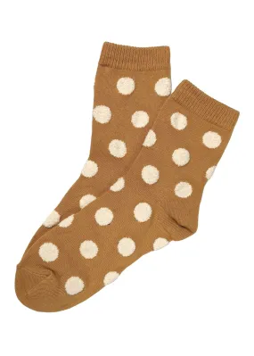 Mustard Fluffy Spot Socks