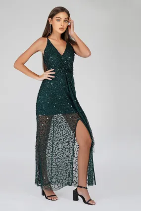 Nair Green Sequin Maxi Dress