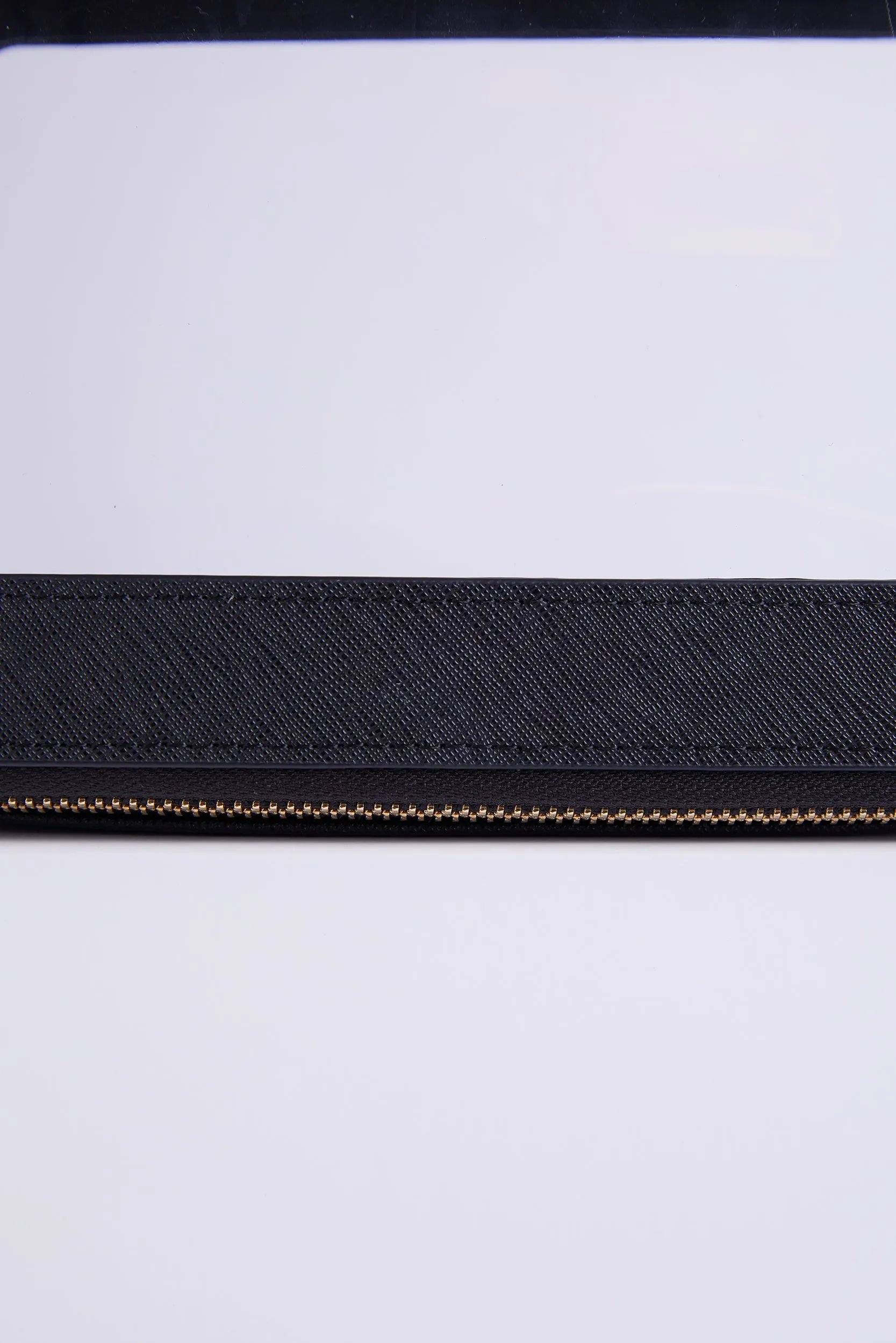 Personalised Large Leather Cali Make Up Box - Black Saffiano with Gold Hardware