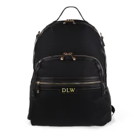 Personalised Luxury Backpack - Black with Gold Hardware