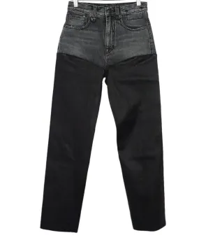 R13 Black Denim & Leather Pants sz 0