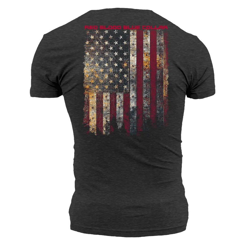 Red Blood Blue Collar® T-Shirt - Charcoal