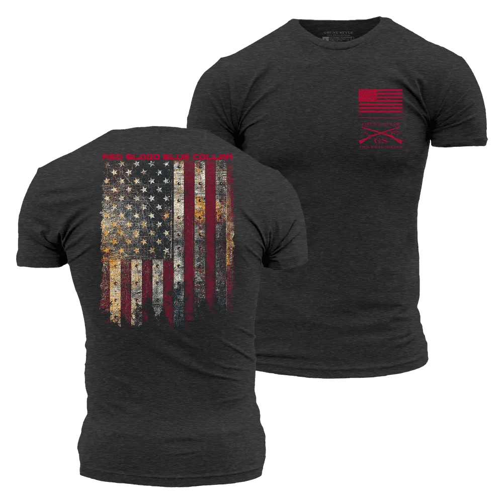 Red Blood Blue Collar® T-Shirt - Charcoal