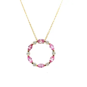 Rose Gold Pink Sapphire Necklace