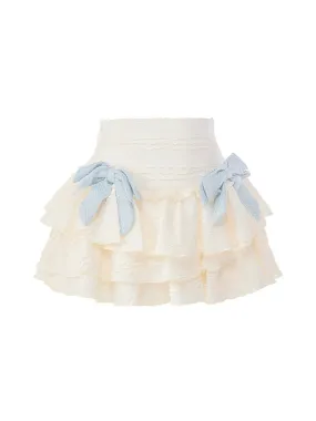 Serendipity Cream Baby Blue Textured Layer Skirt