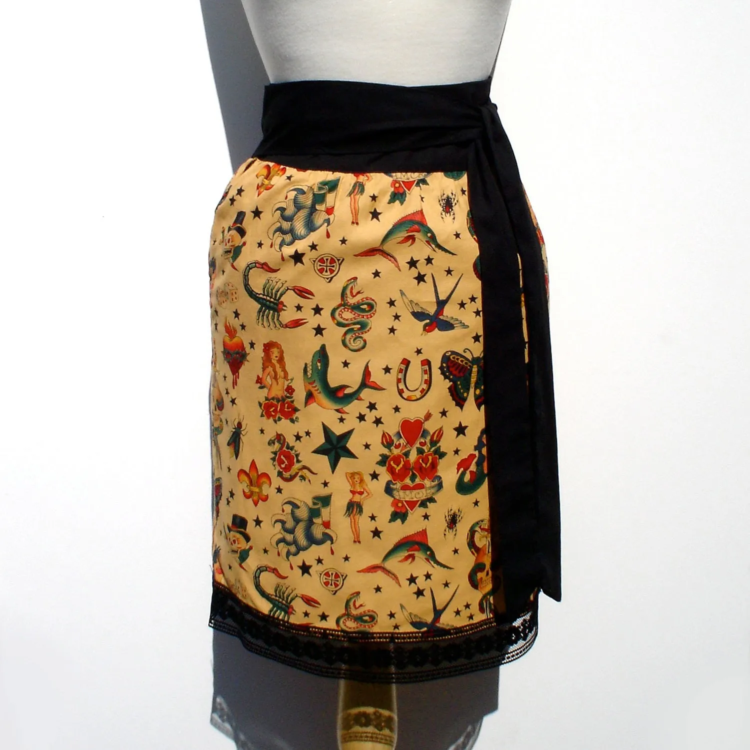 Tattoo flash art print skirt #S-TH732