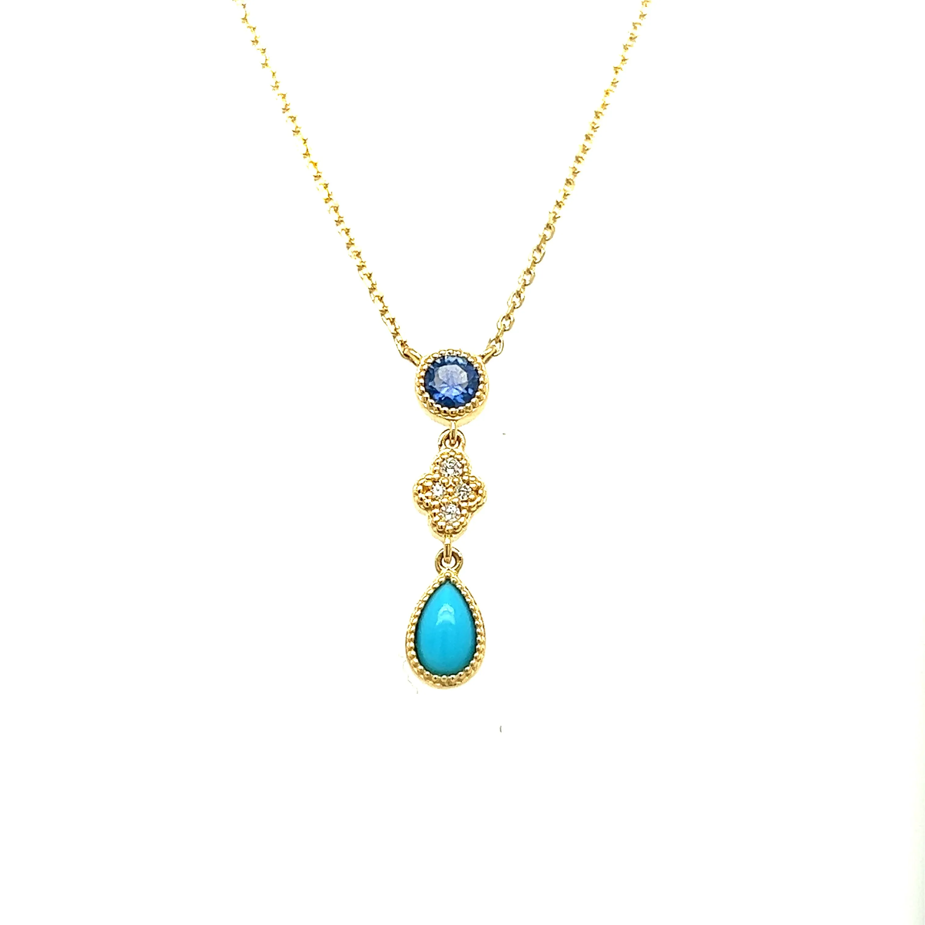 Turquoise & Sapphire Pendant