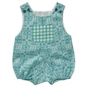 Turquoise Cotton Romper, 3 sizes