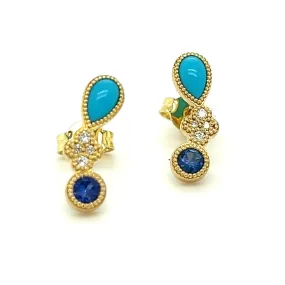 Turquoise Diamond Earrings