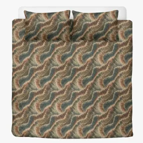 Vampire Art 3-Piece Retro Polyester Bedding Set - Green and Brown Tie Dye