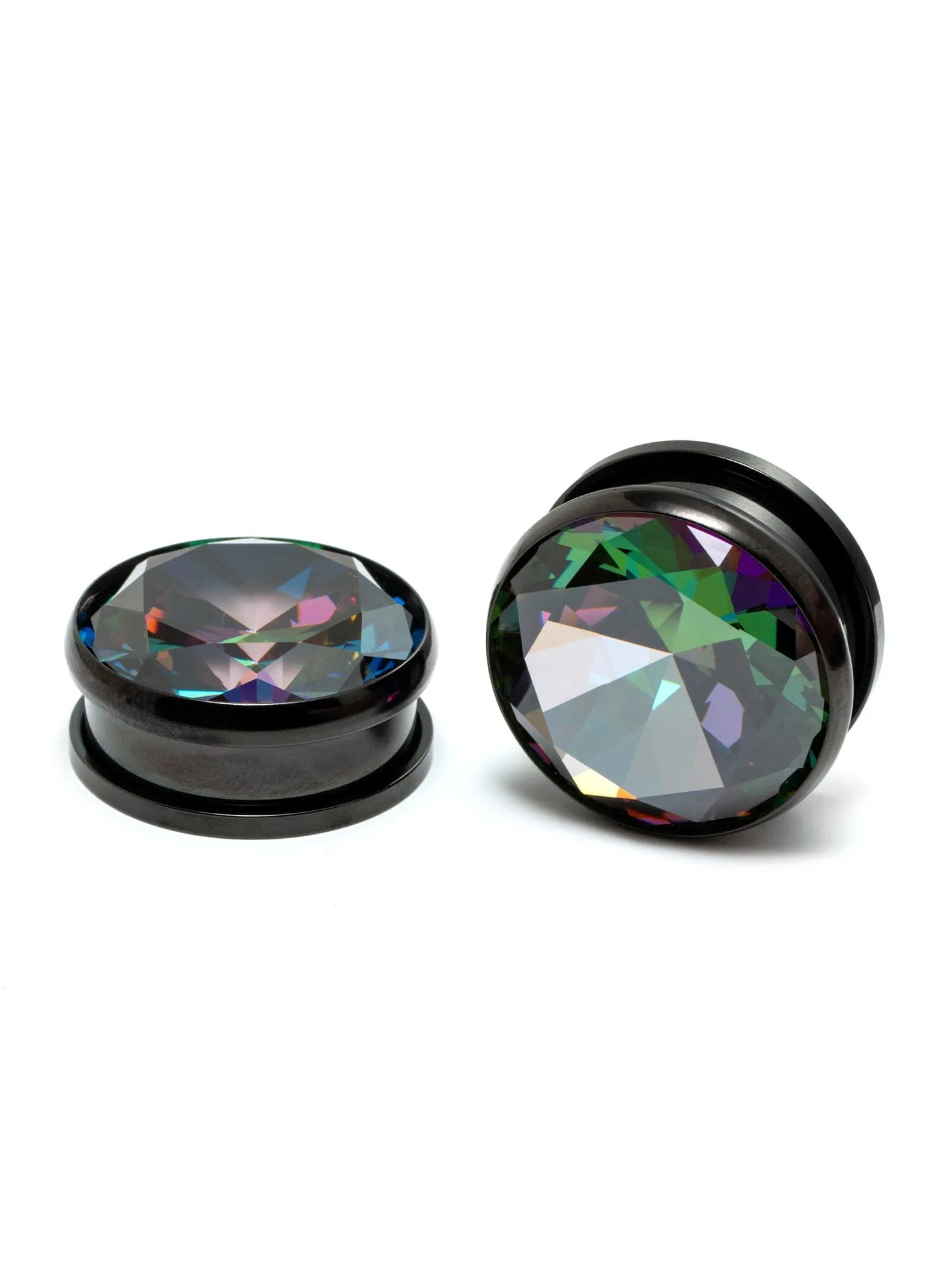 Vitrail Big Bling Black Threaded Steel Plugs