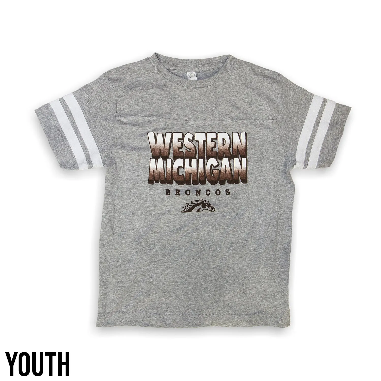 Western Michigan Bubble Fade Youth Jersey Tee