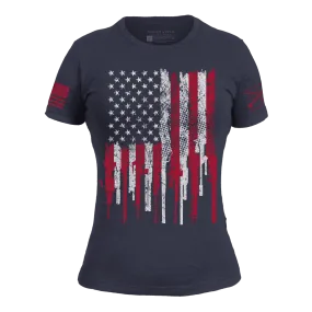 Women's 2A Stars and Stripes Slim Fit T-Shirt - Midnight Navy