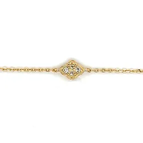 Yellow Gold Cross Cut Diamond Bracelet